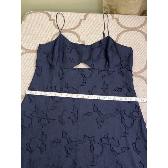 Banana Republic floral jacquard cutout midi dress in navy blue,size 18,MSRP $160 - Picture 11 of 16